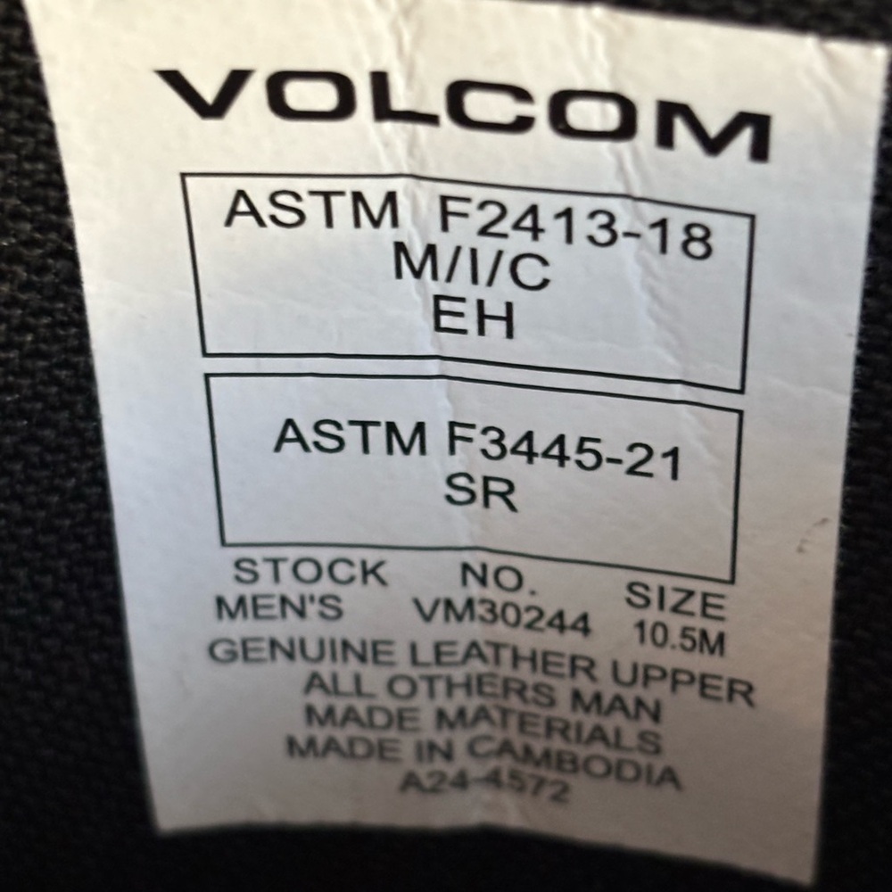 VOLCOM Evolve Black MENS WorkBoots NEW IN BOX Safety toe Size10.5-Perfect Gift🎄 - Picture 6 of 12
